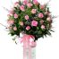 24 pink roses in vase