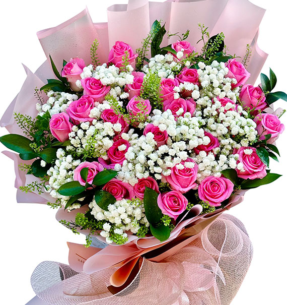 24 pink roses mothers day vietnam