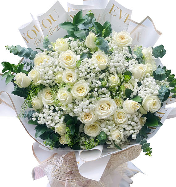 24 white roses mothers day vietnam
