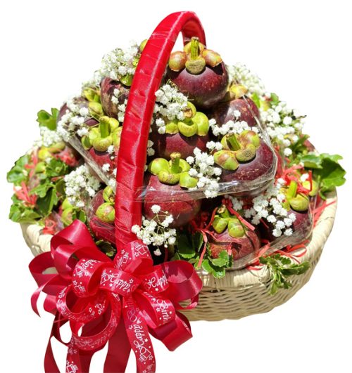 fresh mangosteens basket