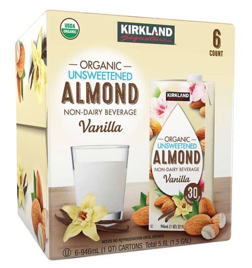 kirkland organic unsweetened almond vanilla milk 500x531