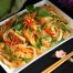 stir fried rice noodles with vegetales