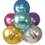 metallic happy birthday balloons
