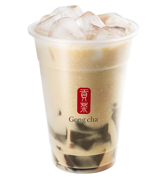 milk tea with herbal jelly